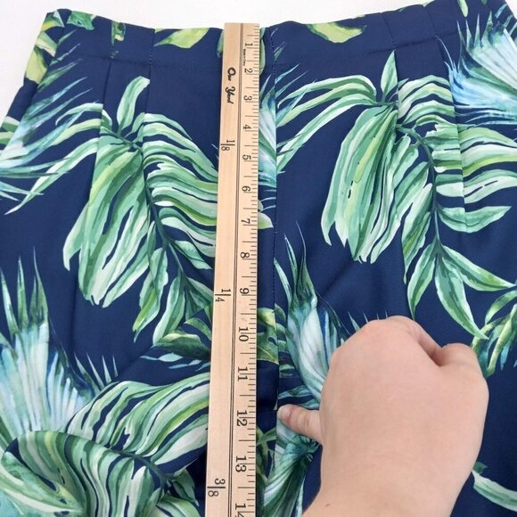 J. Peterman Tropical Palm Leaves Cropped Wide Leg Pants Women's 8 Boho Beach - Picture 9 of 10